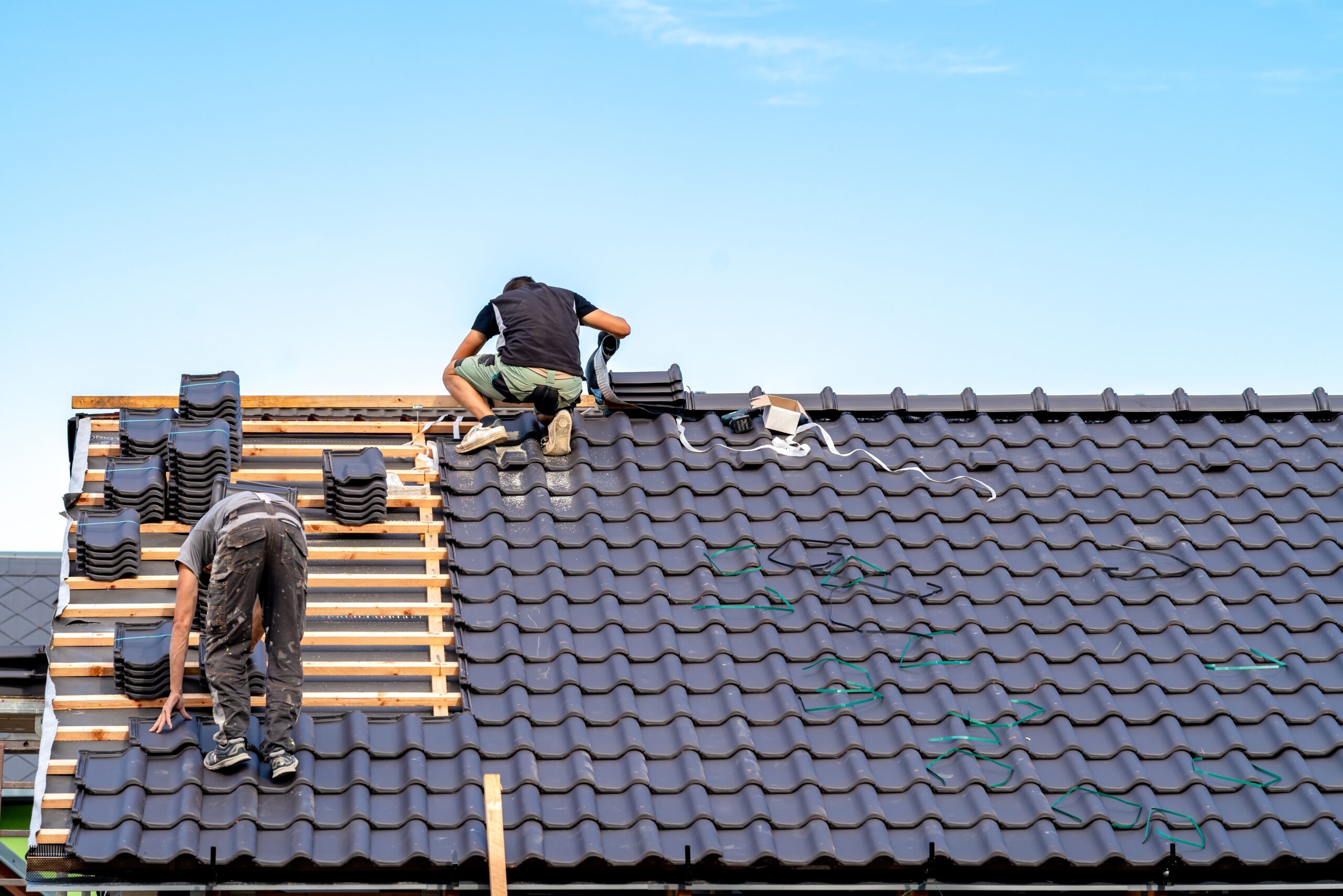 New roof installation complete replacement concrete tiles County Durham